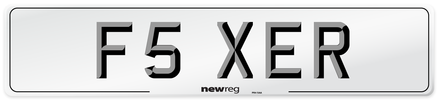 F5 XER Number Plate from New Reg